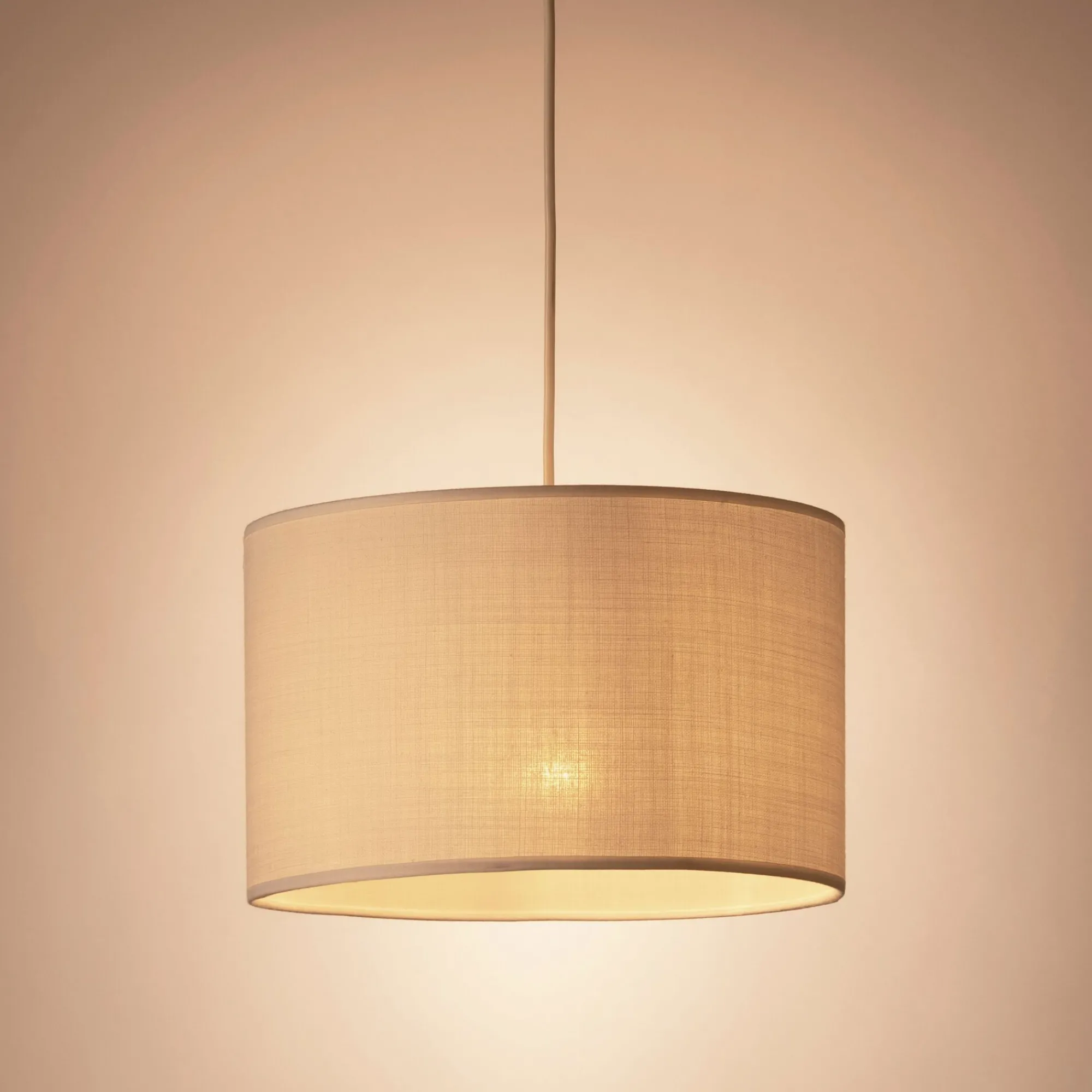 alinea Abat-Jour Suspension|Suspension Non-Électrifiée*Abat-jour cylindrique en coton D60cm - capelan Blanc