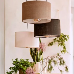 alinea Lustre De Salle À Manger|Lustre*Abat-jour cylindrique en coton D40cm - Noir