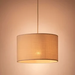 alinea Lustre De Salle À Manger|Lustre*Abat-jour cylindrique en coton D60cm - roucas Beige