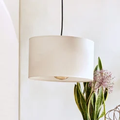alinea Lustre De Salle À Manger|Lustre*Abat-jour cylindrique en coton D40cm - capelan Blanc