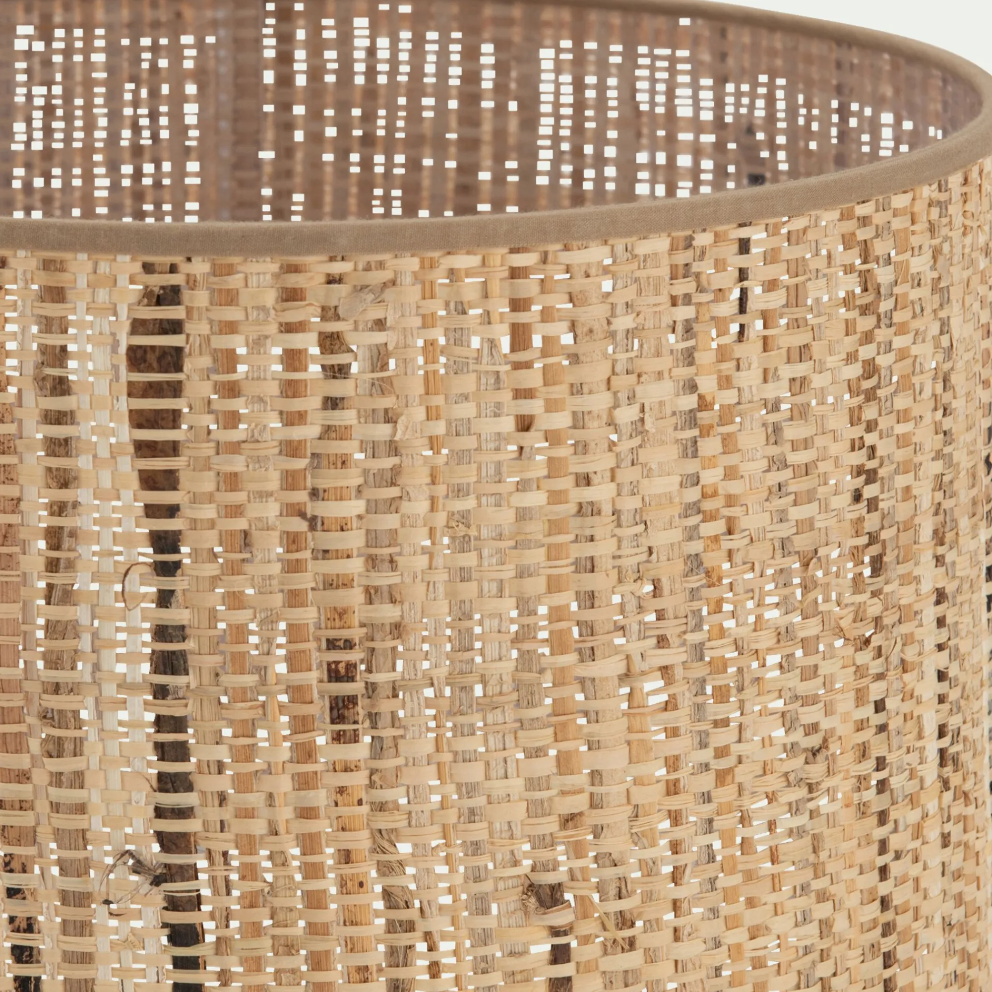 alinea Abat-Jour Suspension|Suspension Non-Électrifiée*Abat-jour cylindrique en fibres de bananier D32cm - Naturel