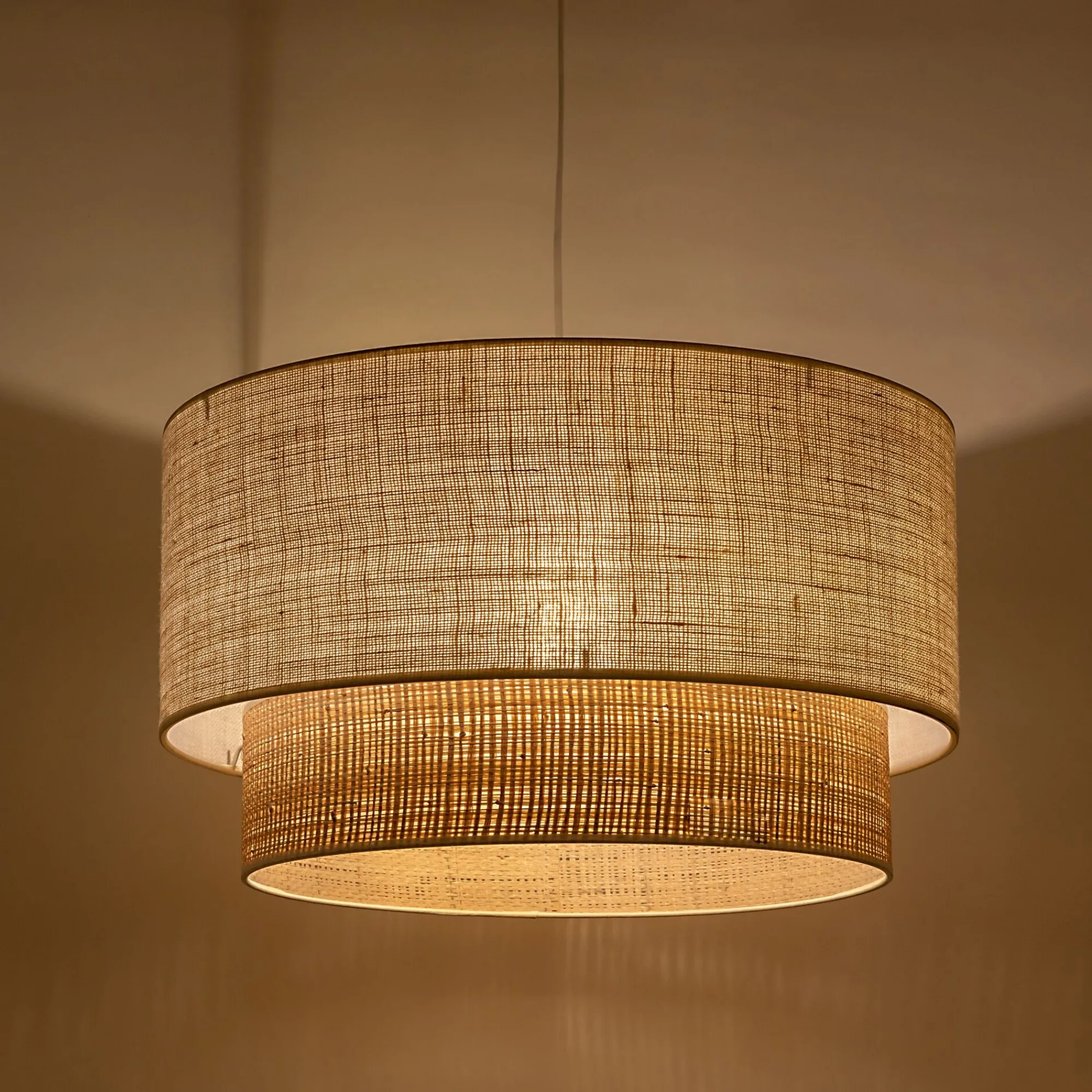 alinea Abat-Jour Naturel|Suspension Naturelle*Abat-jour cylindrique en jute D50cm - Naturel