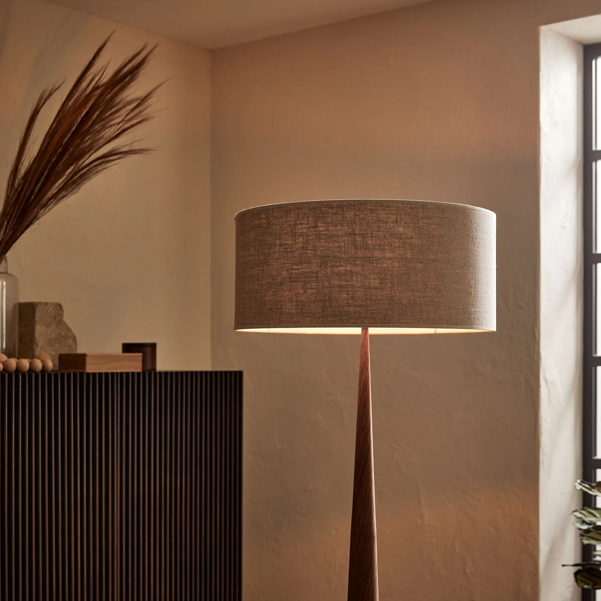 alinea Abat-Jour Lampe|Abat-Jour Suspension*Abat-jour cylindrique en lin D55cm - Naturel