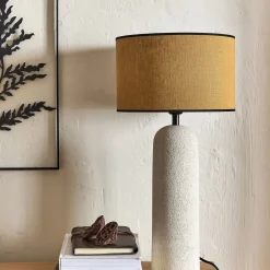 alinea Abat-Jour Lampe|Abat-Jour Naturel*Abat-jour cylindrique en lin D32cm - miel Jaune