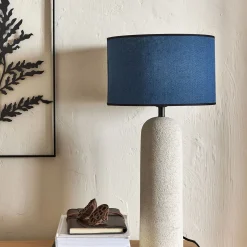 alinea Abat-Jour Lampe|Abat-Jour Naturel*Abat-jour cylindrique en lin D32cm - santorin Bleu
