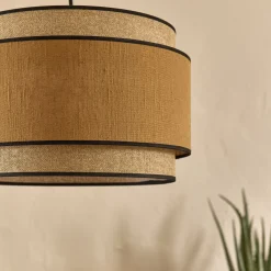 alinea Abat-Jour Suspension|Suspension Non-Électrifiée*Abat-jour cylindrique en tissu D38cm - miel Jaune
