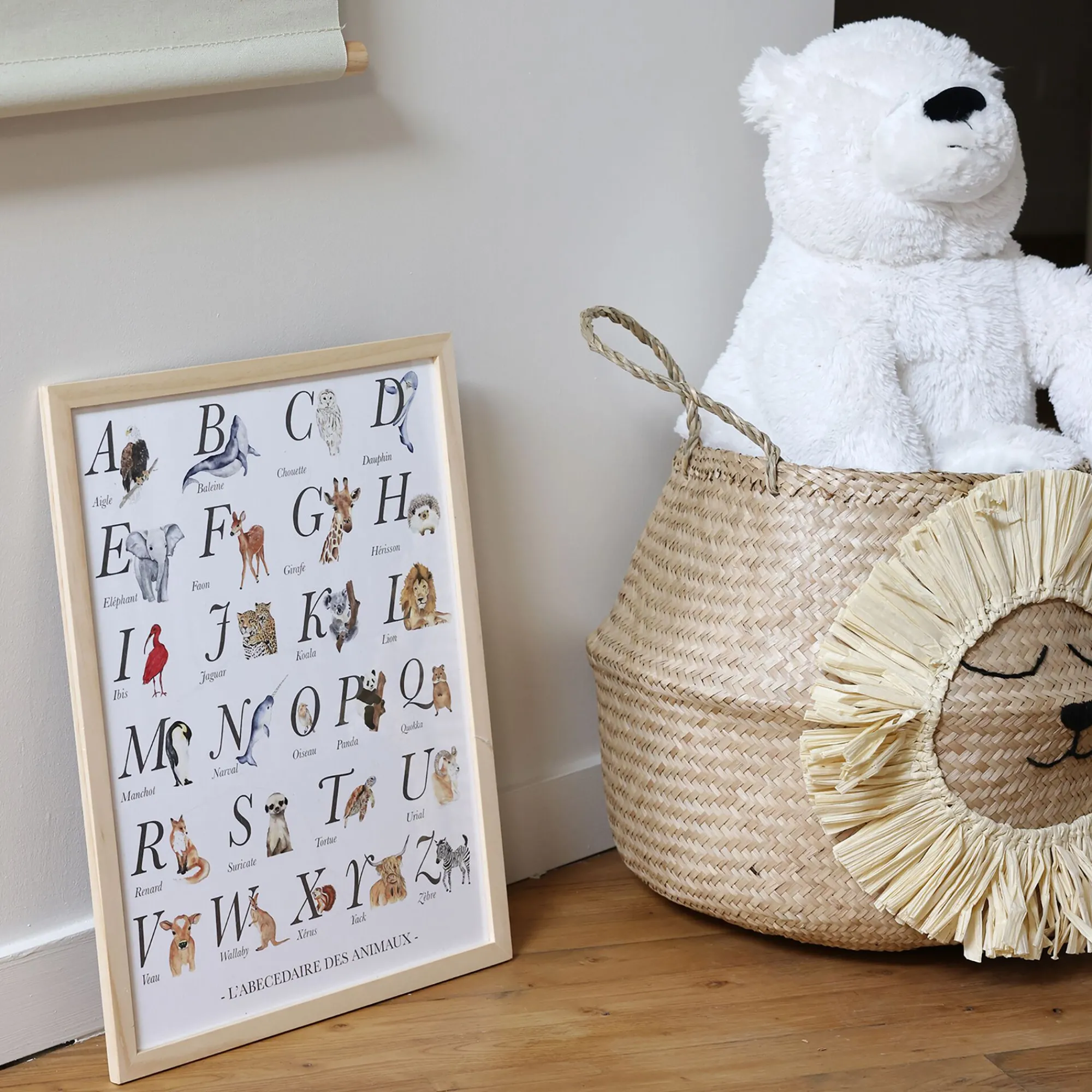 alinea Matelas Enfant|Déco Murale*Abécédaire illustré et encadré A3 Naturel