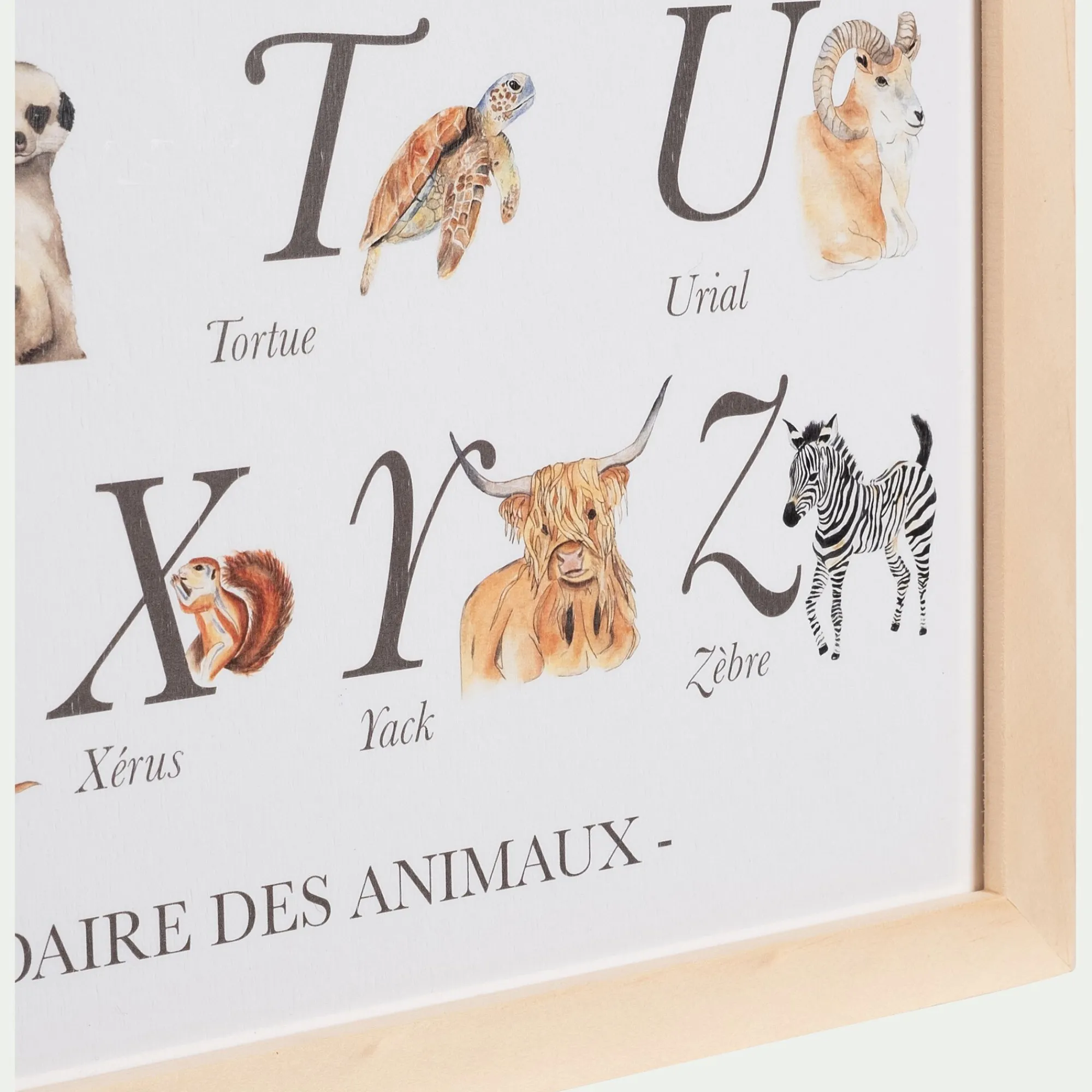 alinea Matelas Enfant|Déco Murale*Abécédaire illustré et encadré A3 Naturel