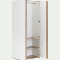 alinea Dressing*Armoire de dressing 2 portes battantes en bois effet chêne H235xL100cm - Blanc