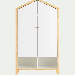 alinea Armoire Enfant*Armoire forme de maison en bois H185cm - Blanc
