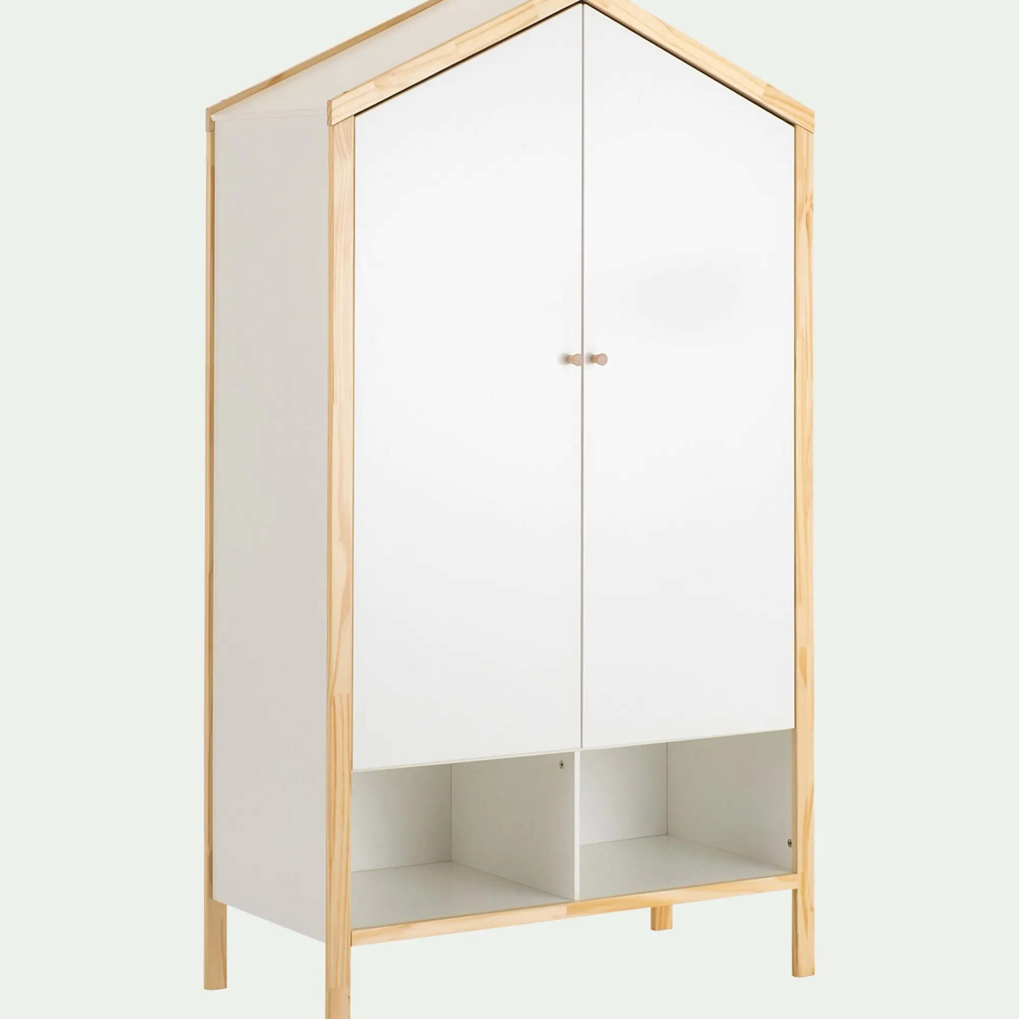 alinea Armoire Enfant*Armoire forme de maison en bois H185cm - Blanc