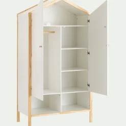 alinea Armoire Enfant*Armoire forme de maison en bois H185cm - Blanc
