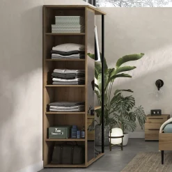 alinea Dressing|Armoire*Armoire ouverte avec miroir H210cm - Bois clair