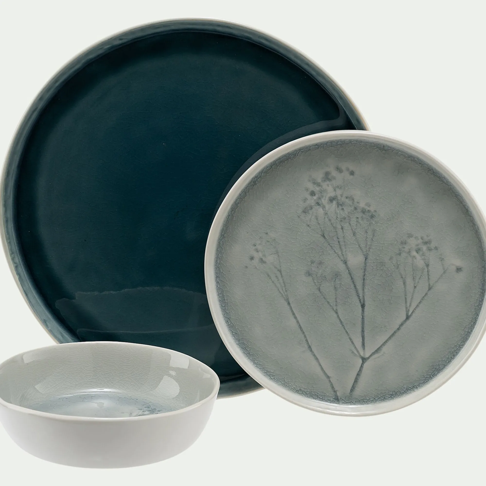 alinea Assiette|Assiette De Noël*Assiette à dessert en grès D21cm - borie Gris