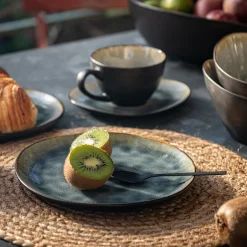 alinea Assiette|Assiette De Noël*Assiette à dessert en grès émail réactif D20cm - Gris