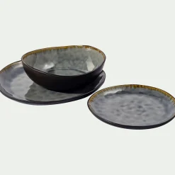 alinea Assiette|Assiette De Noël*Assiette à dessert en grès émail réactif D20cm - Gris