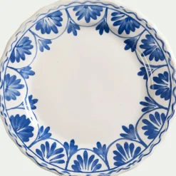 alinea Assiette|Assiette De Noël*Assiette à dessert en grès D22,5cm à motif floral - Bleu