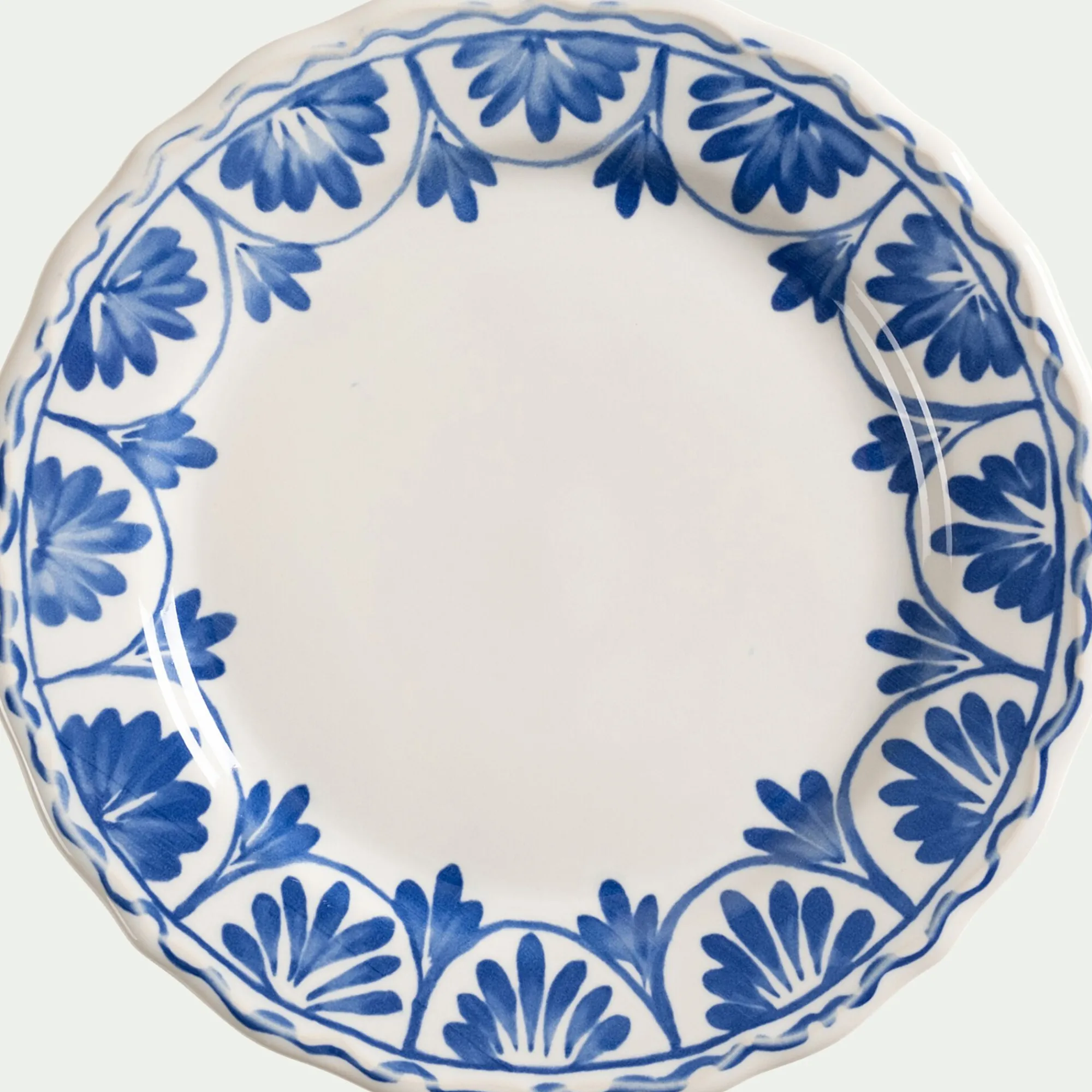 alinea Assiette|Assiette De Noël*Assiette à dessert en grès D22,5cm à motif floral - Bleu