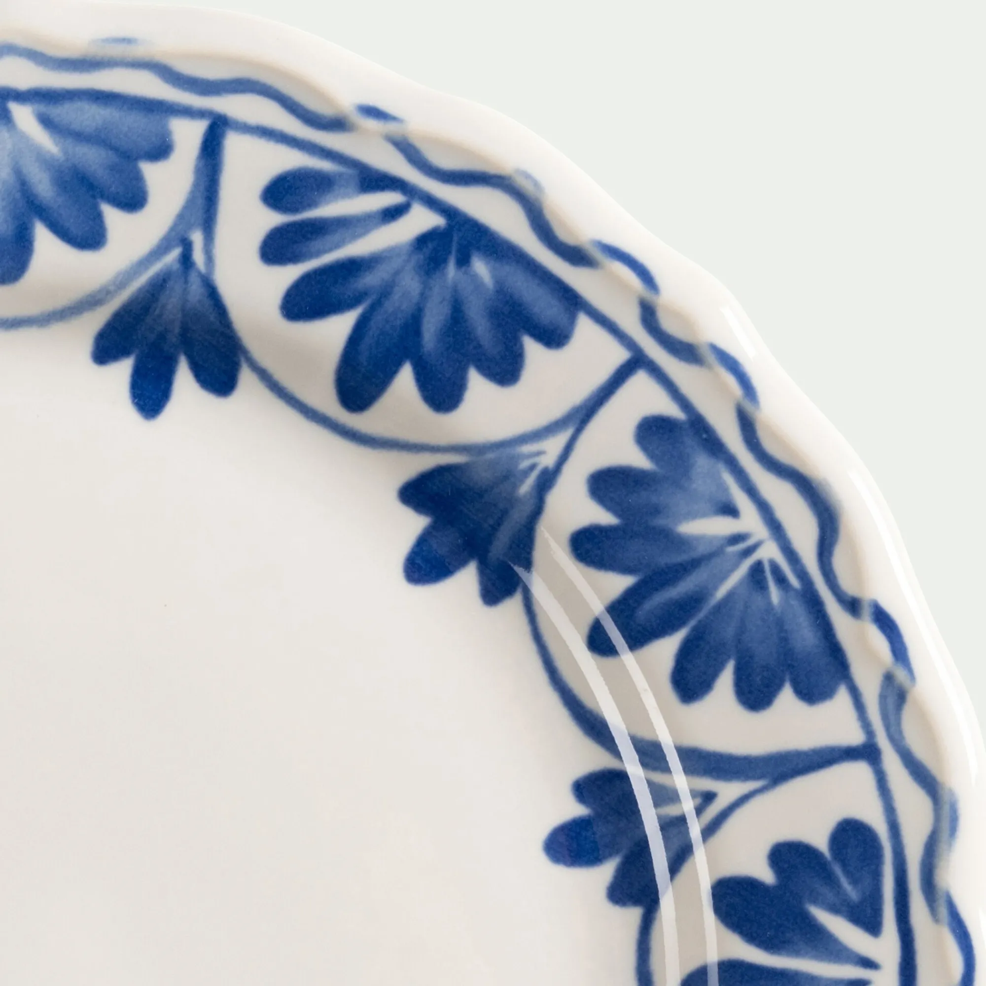 alinea Assiette|Assiette De Noël*Assiette à dessert en grès D22,5cm à motif floral - Bleu