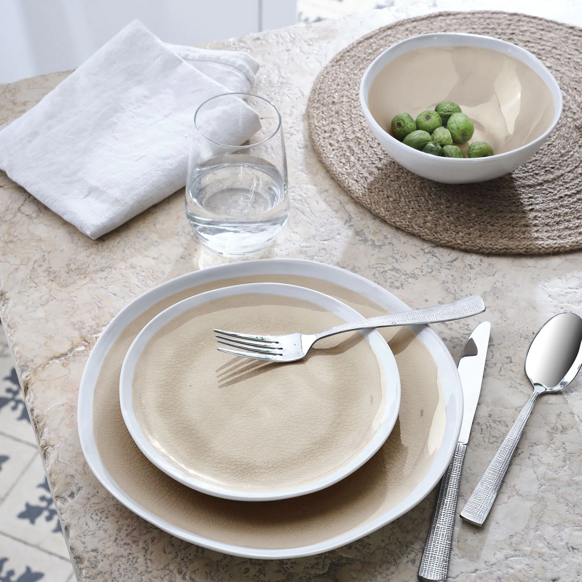 alinea Assiette|Assiette De Noël*Assiette à dessert en grès D20,5cm - alpilles Beige