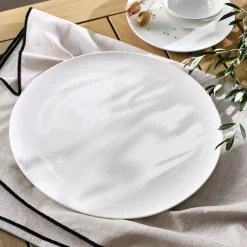 alinea Plat De Service Et Saladier|Assiette*Assiette à pizza en porcelaine légère D30cm - Blanc