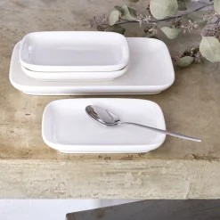 alinea Plat Et Vaisselle Apéro|Plat De Service Et Saladier*Assiette apéro en porcelaine 10,4x14,2cm - Blanc