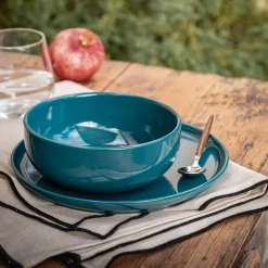 alinea Assiette*Assiette creuse en faïence D15cm - figuerolles Bleu