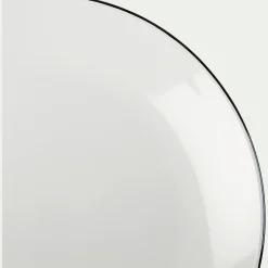 alinea Assiette*Assiette plate en grès avec liseré noir D26,8cm - Blanc