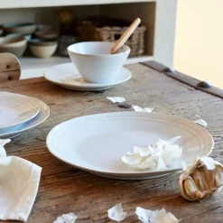 alinea Assiette|Assiette De Noël*Assiette plate en grès avec liseré beige D28cm - ventoux Blanc