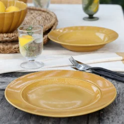 alinea Assiette|Assiette De Noël*Assiette plate en grès D27,4cm - Jaune
