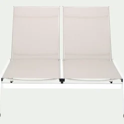 alinea Transat Et Chaise Longue*Bain de soleil double en aluminium et textilène - Gris