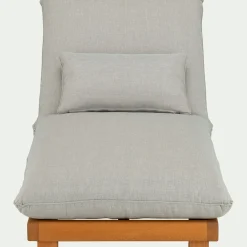 alinea Transat Et Chaise Longue*Bain de soleil en eucalyptus avec matelas - Gris