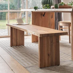 alinea Tiroir Et Bout De Lit|Tabouret*Banc en acacia L170cm - Bois foncé