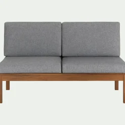 alinea Canapé Extérieur|Salon De Jardin Modulable*Banquette de jardin en acacia et coussin - (2 places) Gris