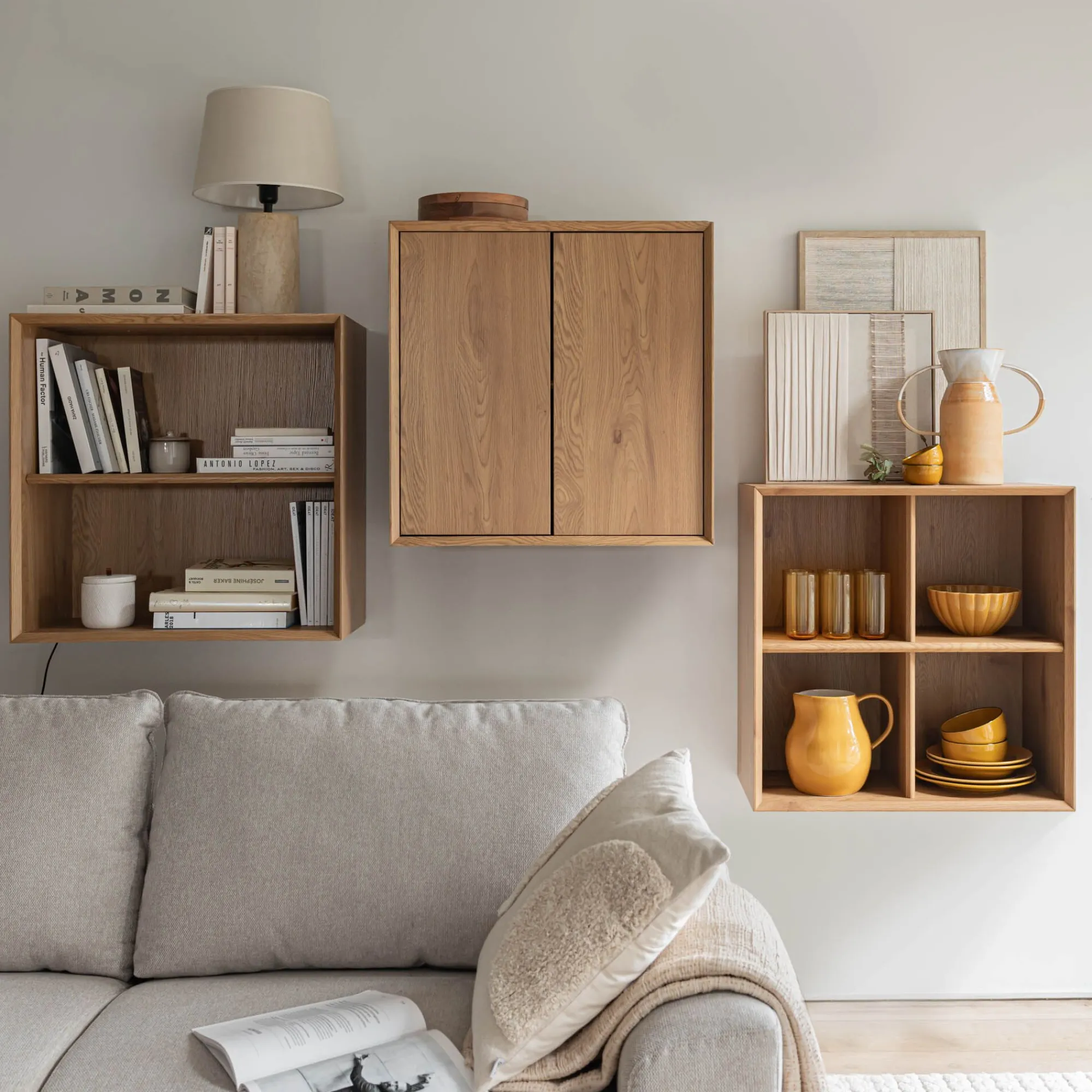 alinea Meuble D'Entrée|Bibliothèque Et Étagère*Bibliothèque 2 cases avec portes en bois L70xl36xH70cm - Bois clair
