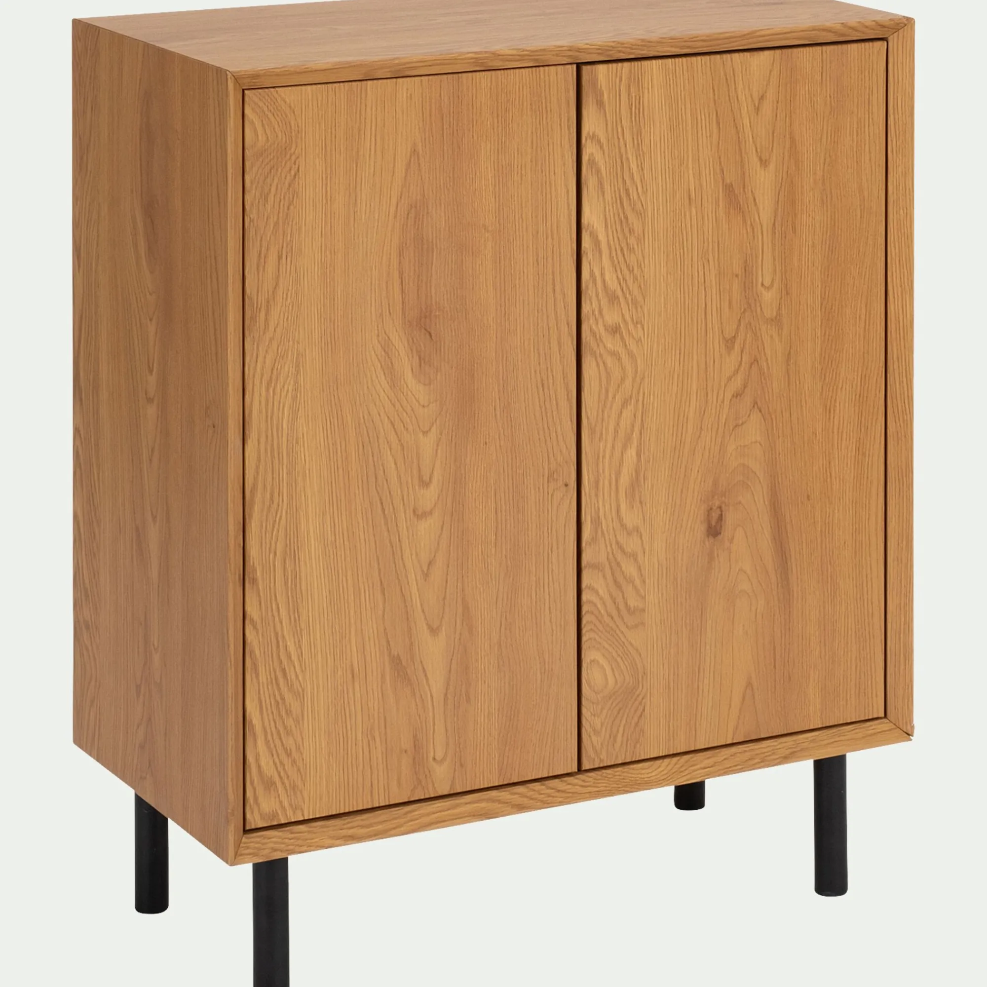 alinea Meuble D'Entrée|Bibliothèque Et Étagère*Bibliothèque 2 cases avec portes en bois L70xl36xH70cm - Bois clair