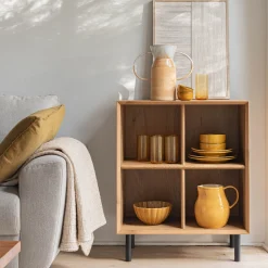 alinea Meuble D'Entrée|Bibliothèque Et Étagère*Bibliothèque 4 cases en bois L70xl36xH70cm - Bois clair
