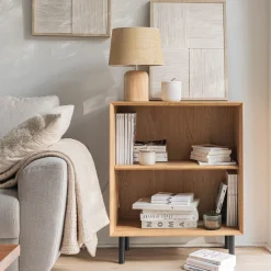 alinea Meuble D'Entrée|Bibliothèque Et Étagère*Bibliothèque 2 cases en bois L70xl36xH70cm - Bois clair