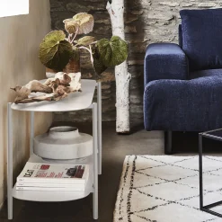 alinea Meuble D'Entrée|Console*Bibliothèque 2 tablettes en acier - L100,50xH46cm Blanc