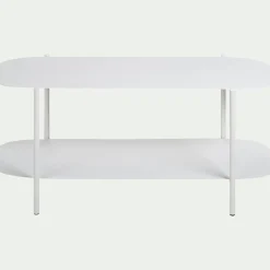 alinea Meuble D'Entrée|Console*Bibliothèque 2 tablettes en acier - L100,50xH46cm Blanc