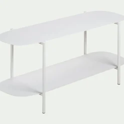 alinea Meuble D'Entrée|Console*Bibliothèque 2 tablettes en acier - L100,50xH46cm Blanc