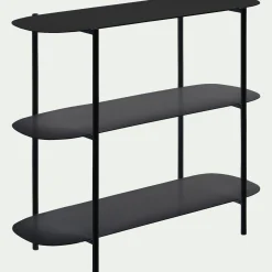 alinea Bibliothèque Et Étagère*Bibliothèque 3 tablettes en métal - L100,50xH80cm Noir