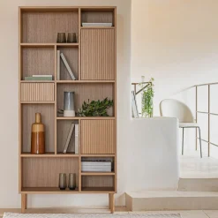 alinea Bibliothèque Et Étagère*Bibliothèque déstructurée en bois L90xH190cm - Bois clair