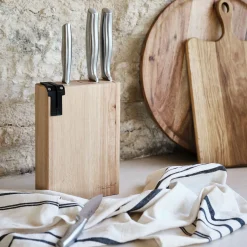 alinea Couteau De Cuisine*Bloc 4 couteaux de cuisine en inox avec support en hévéa - Naturel