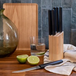 alinea Couvert De Table*Bloc de 6 couteaux bi-matière et bio matière - Noir
