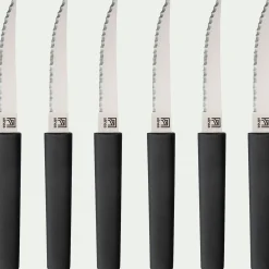 alinea Couvert De Table*Bloc de 6 couteaux bi-matière et bio matière - Noir