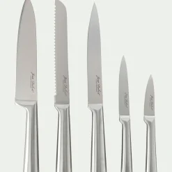 alinea Couteau De Cuisine*Bloc de 5 couteaux en bambou et inox - Naturel