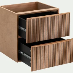 alinea Rangement À Composer*Bloc de 2 tiroirs en chêne strié L40cm - Bois foncé