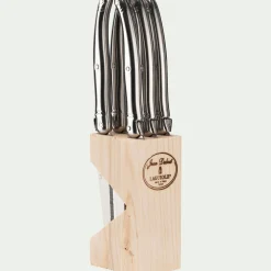 alinea Couvert De Table*Bloc en bois de 6 couteaux à steak en acier - métallisé Gris