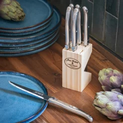 alinea Couvert De Table*Bloc en bois de 6 couteaux à steak en acier - métallisé Gris